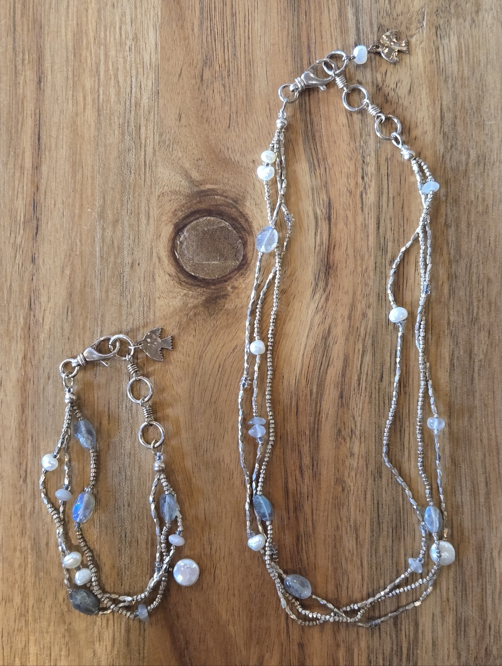 Sundance Peyote Bird Beaded Necklace and Bracelet Set